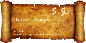 Striker Zsanett névjegykártya